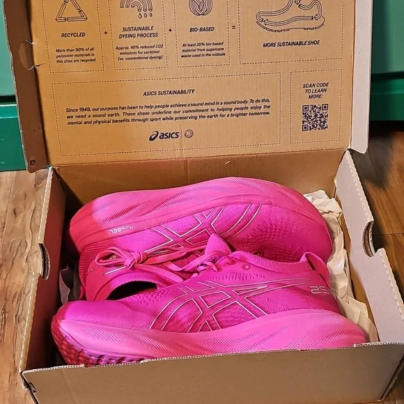 Asics Pink Rave Women's GEL-NIMBUS 25 Running Shoes - Picture 5 of 8